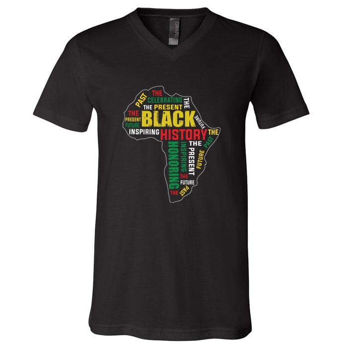 Black History Month Honoring Past Inspiring Future Women V-Neck T-Shirt