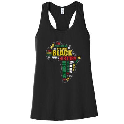 Black History Month Honoring Past Inspiring Future Women Women's Racerback Tank