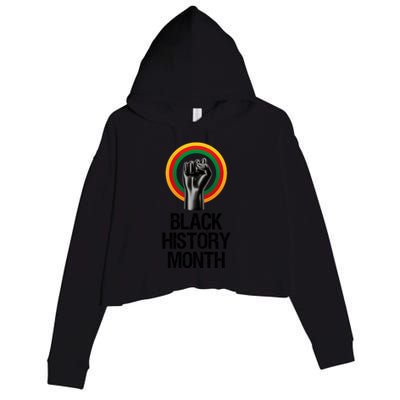 Black History Month African American Black Fist February Crop Fleece Hoodie