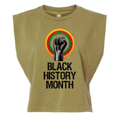 Black History Month African American Black Fist February Garment-Dyed Women's Muscle Tee