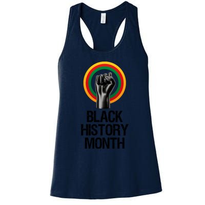 Black History Month African American Black Fist February Women's Racerback Tank