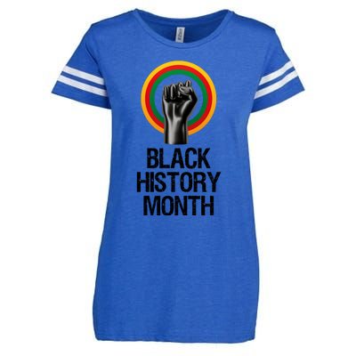 Black History Month African American Black Fist February Enza Ladies Jersey Football T-Shirt