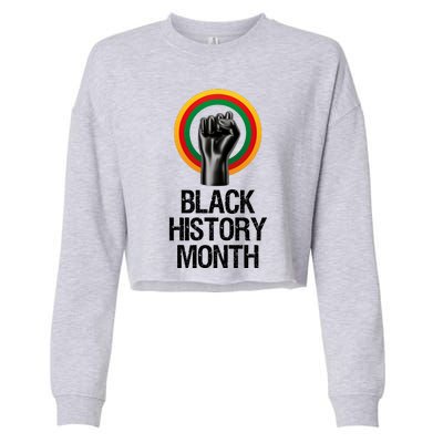 Black History Month African American Black Fist February Cropped Pullover Crew