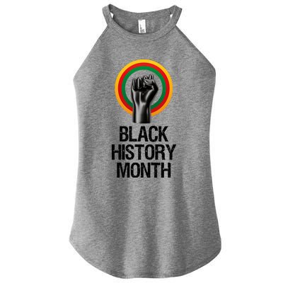 Black History Month African American Black Fist February Women's Perfect Tri Rocker Tank