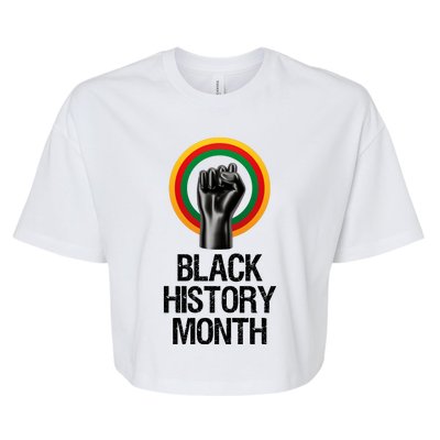 Black History Month African American Black Fist February Bella+Canvas Jersey Crop Tee