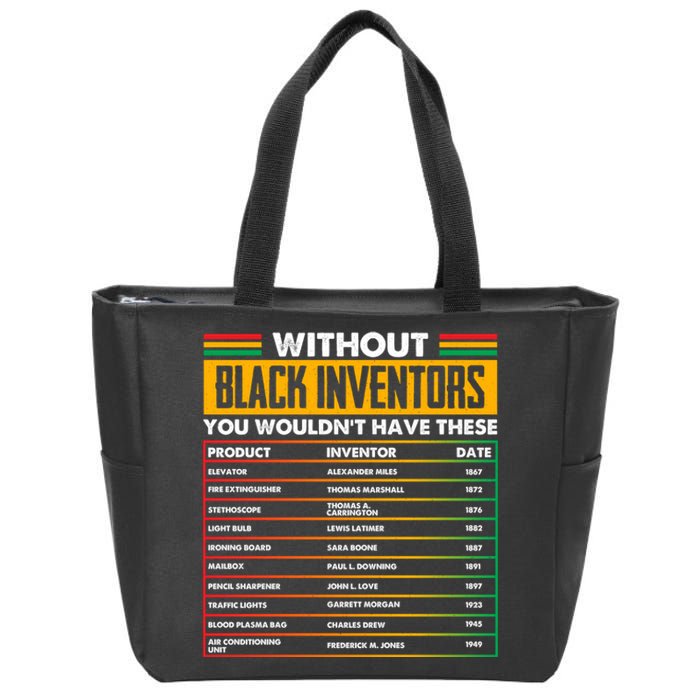 Black History Month Shirts History Of Forgotten Black Inventors Zip Tote Bag