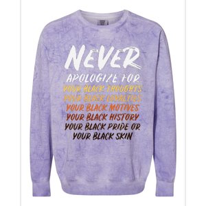 Black History Month Not Sorry For Being Black Colorblast Crewneck Sweatshirt