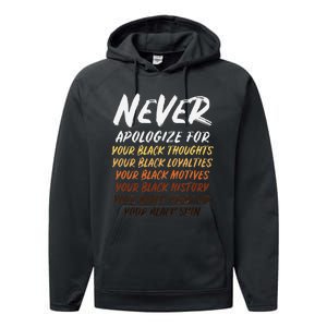 Black History Month Not Sorry For Being Black Performance Fleece Hoodie