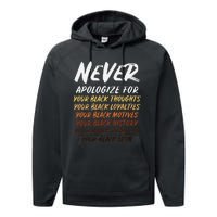 Black History Month Not Sorry For Being Black Performance Fleece Hoodie