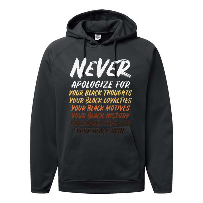 Black History Month Not Sorry For Being Black Performance Fleece Hoodie