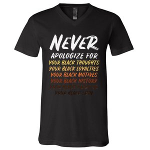 Black History Month Not Sorry For Being Black V-Neck T-Shirt