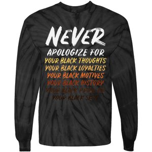 Black History Month Not Sorry For Being Black Tie-Dye Long Sleeve Shirt