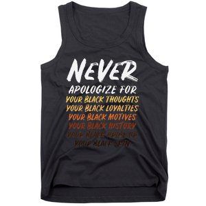 Black History Month Not Sorry For Being Black Tank Top