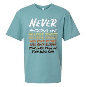 Black History Month Not Sorry For Being Black Sueded Cloud Jersey T-Shirt