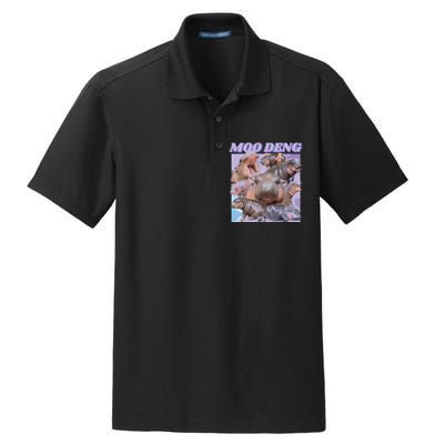 Baby Hippo Moo Deng Dry Zone Grid Polo