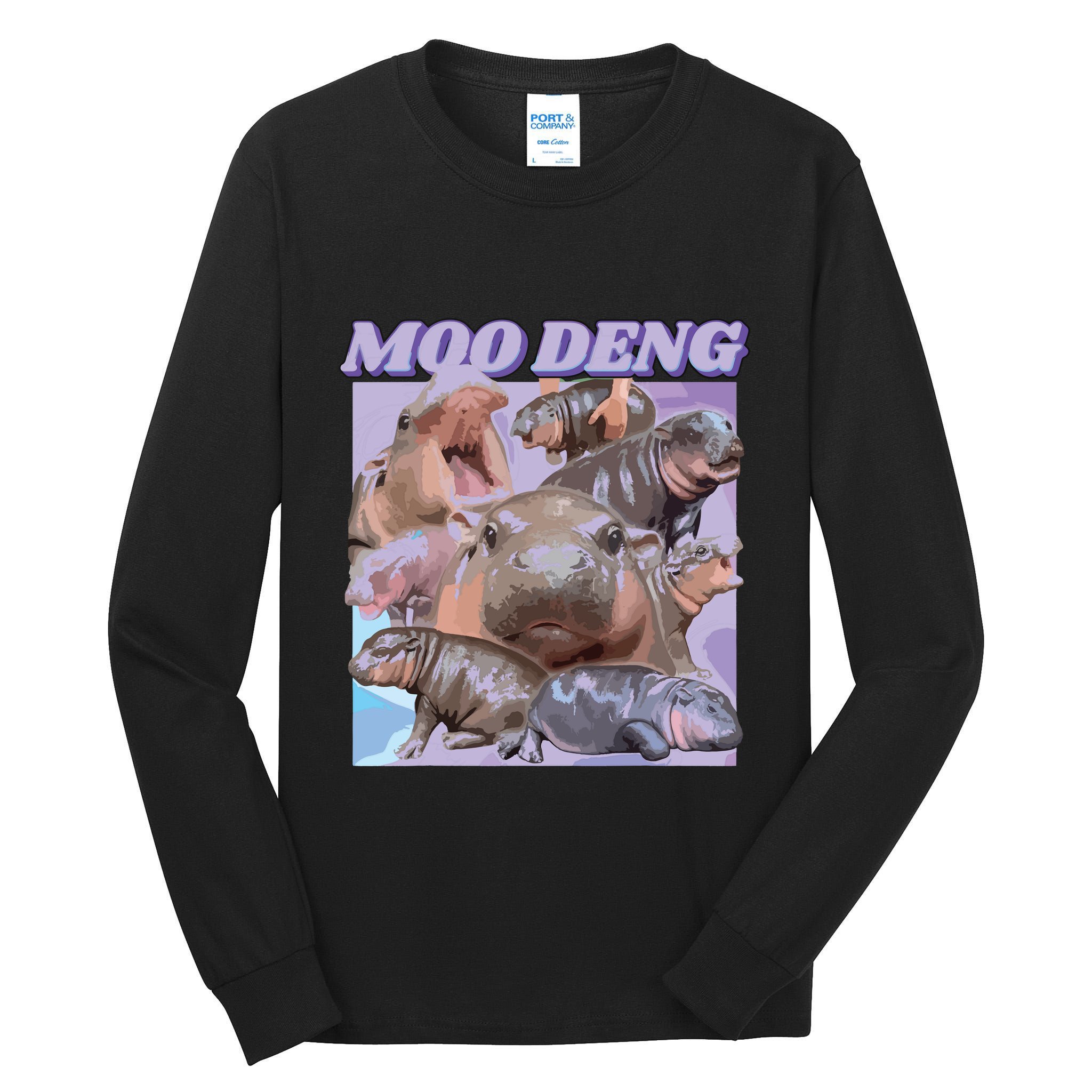 Baby Hippo Moo Deng Tall Long Sleeve T-Shirt