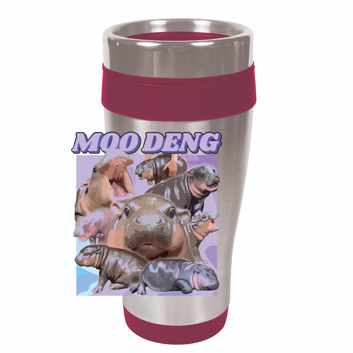 Baby Hippo Moo Deng 12oz Stainless Steel Coffee Mug