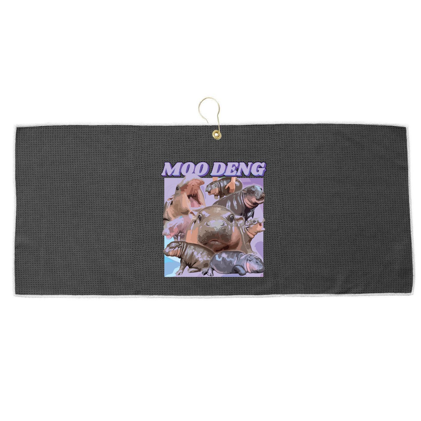 Baby Hippo Moo Deng Large Microfiber Waffle Golf Towel