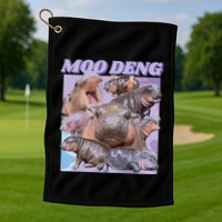 Baby Hippo Moo Deng Golf Towel