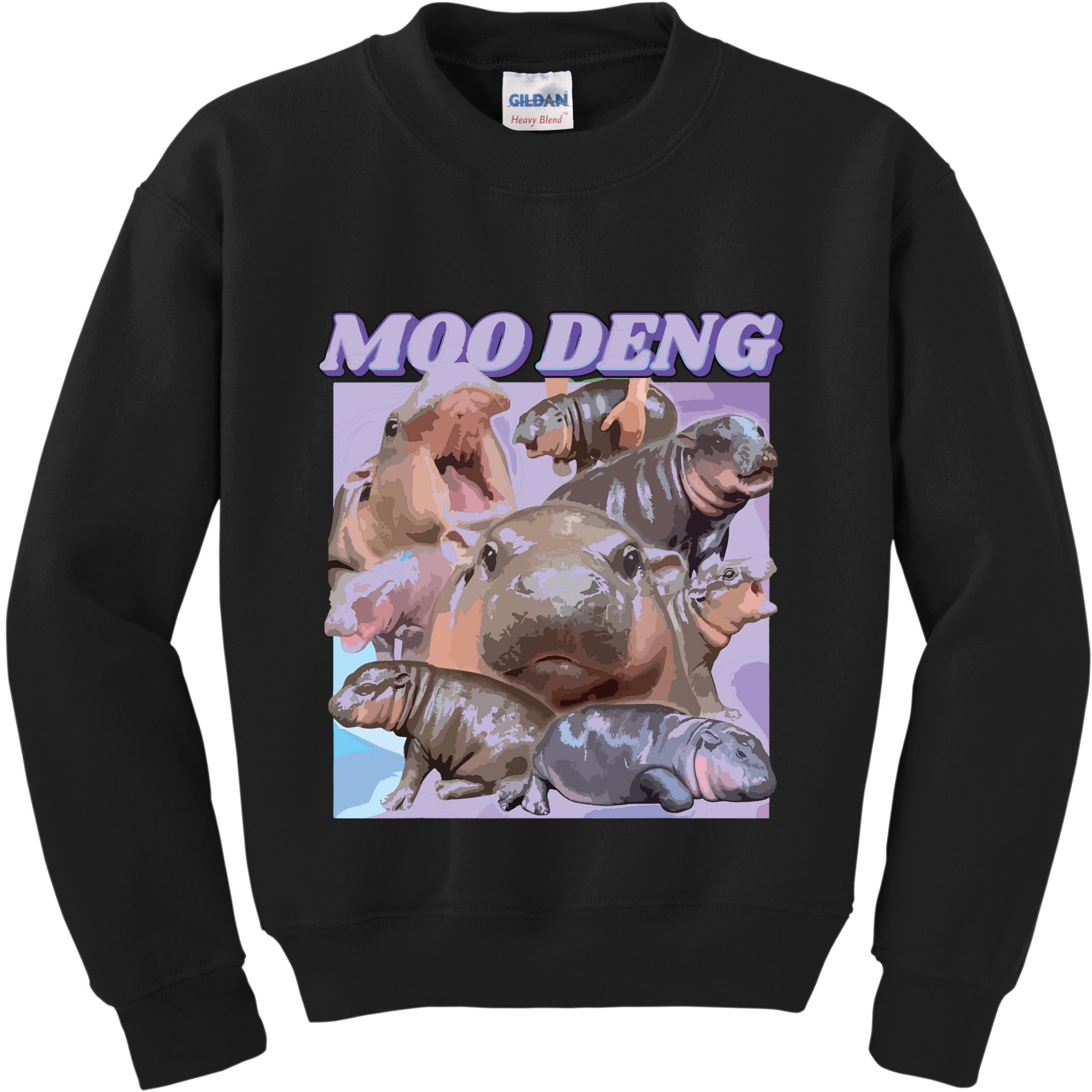 Baby Hippo Moo Deng Kids Sweatshirt