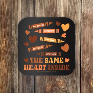 Black History Month Shirt Same Heart Inside Melanin African Coaster