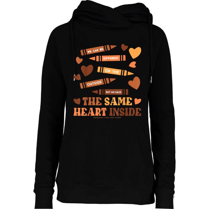 Black History Month Shirt Same Heart Inside Melanin African Womens Funnel Neck Pullover Hood