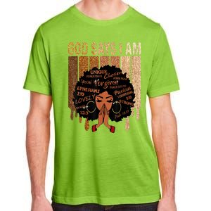 Black History Month Shirts Womens Black Girl Queen God Says I Am Melanin Adult ChromaSoft Performance T-Shirt