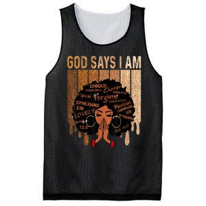 Black History Month Shirts Womens Black Girl Queen God Says I Am Melanin Mesh Reversible Basketball Jersey Tank