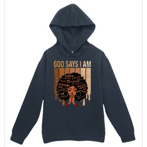 Black History Month Shirts Womens Black Girl Queen God Says I Am Melanin Urban Pullover Hoodie