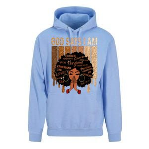 Black History Month Shirts Womens Black Girl Queen God Says I Am Melanin Unisex Surf Hoodie