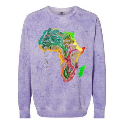 Black History Month Gift African American Ancestors' Roots Gift Colorblast Crewneck Sweatshirt