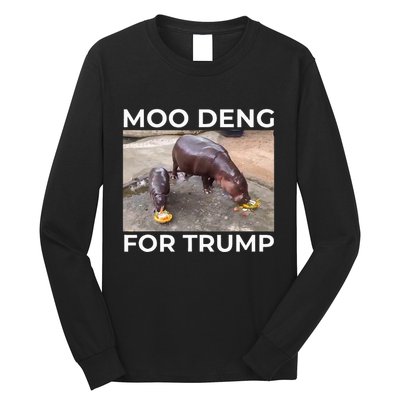Baby Hippo Moo Deng Picks Trump President Long Sleeve Shirt