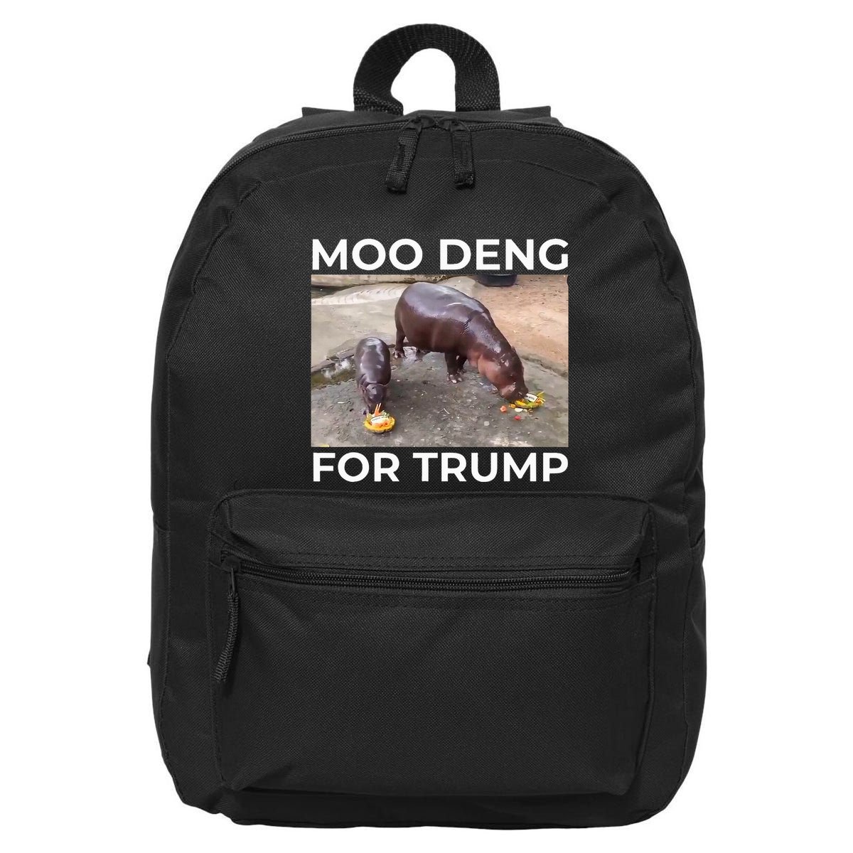 Baby Hippo Moo Deng Picks Trump President 16 in Basic Backpack