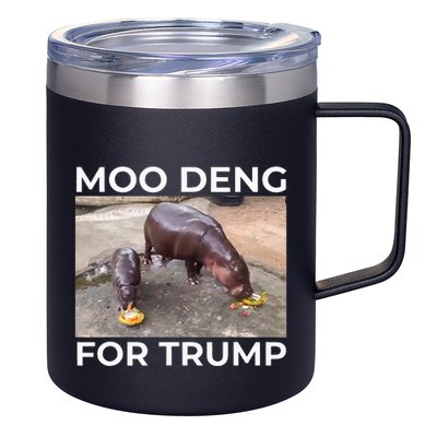 Baby Hippo Moo Deng Picks Trump President 12oz Stainless Steel Coffee Mug
