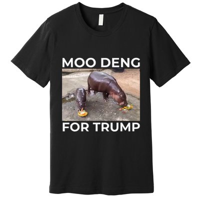 Baby Hippo Moo Deng Picks Trump President Premium T-Shirt