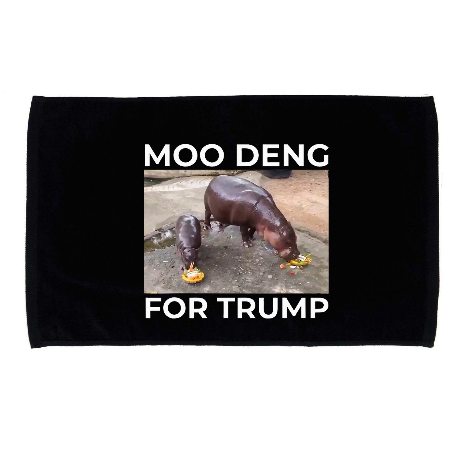 Baby Hippo Moo Deng Picks Trump President Microfiber Hand Towel
