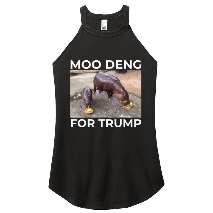 Baby Hippo Moo Deng Picks Trump President Women's Perfect Tri Rocker Tank