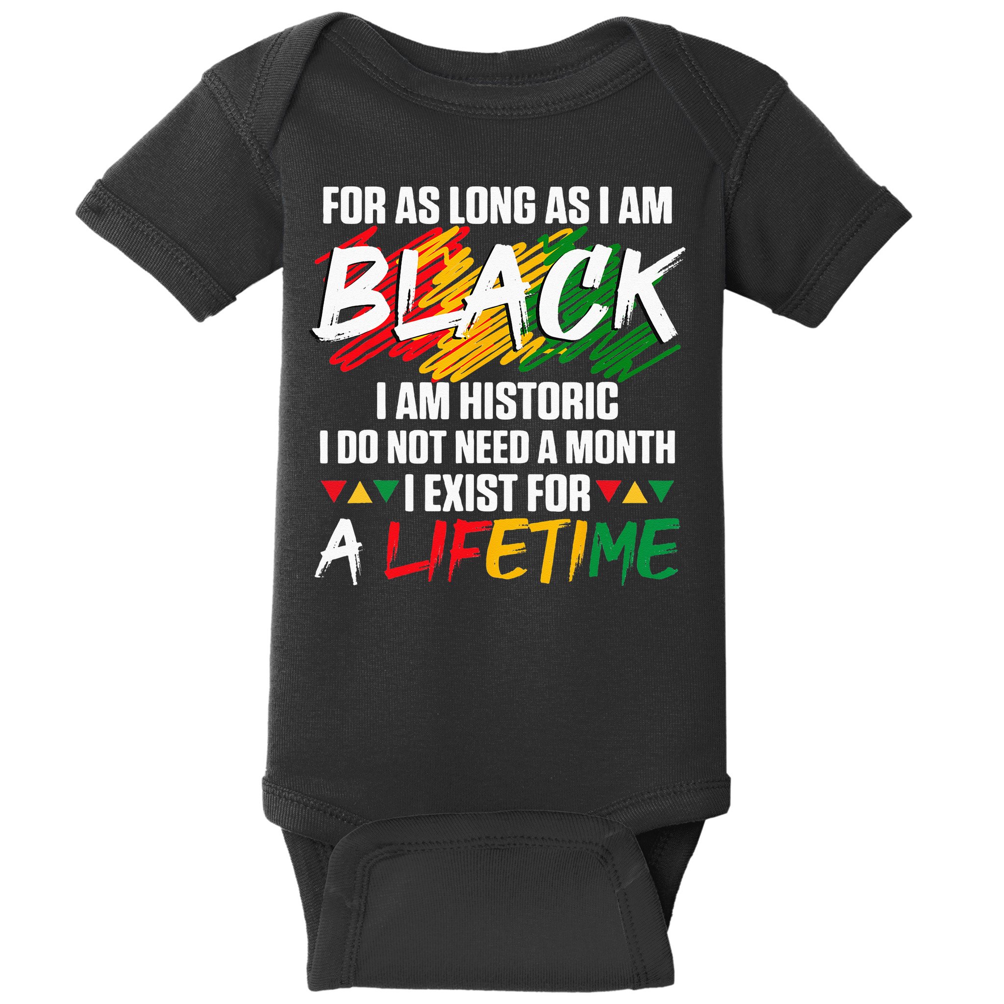 Black History Month For As Long As I Am Black I Am Historic Baby Bodysuit