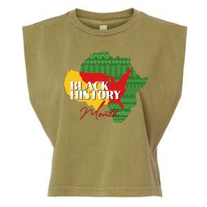 Black History Month Flag Map Garment-Dyed Women's Muscle Tee