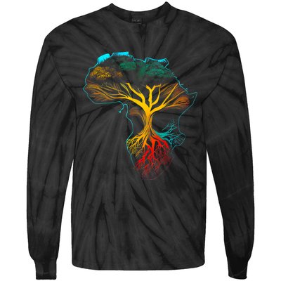 Black History Month African American Ancestors' Roots Tie-Dye Long Sleeve Shirt