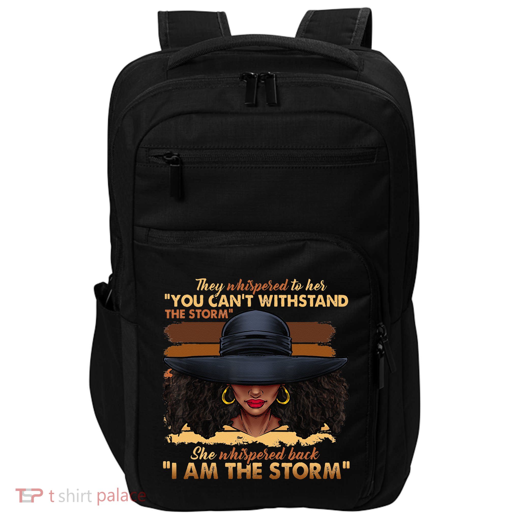 Black History Month African Woman Afro I Am The Storm Impact Tech Backpack