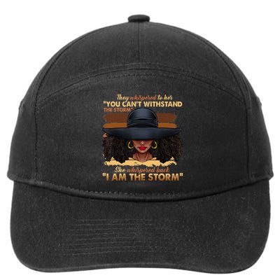 Black History Month African Woman Afro I Am The Storm 7-Panel Snapback Hat
