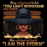 Black History Month African Woman Afro I Am The Storm Bucket Hat
