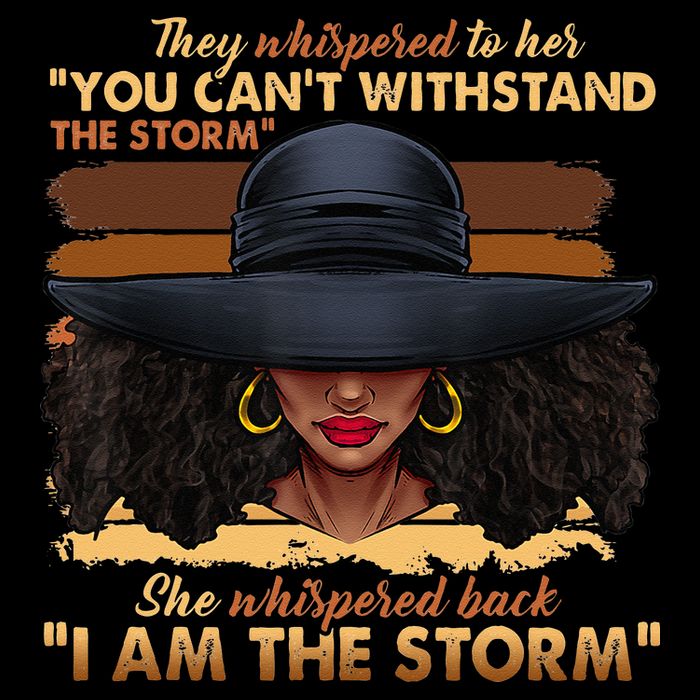 Black History Month African Woman Afro I Am The Storm Bucket Hat