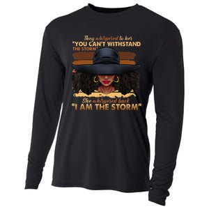 Black History Month African Woman Afro I Am The Storm Cooling Performance Long Sleeve Crew