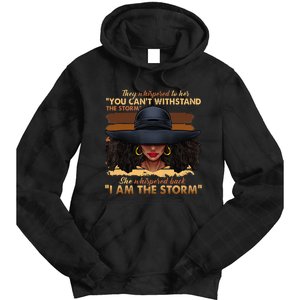 Black History Month African Woman Afro I Am The Storm Tie Dye Hoodie