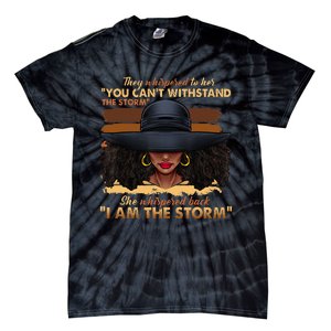 Black History Month African Woman Afro I Am The Storm Tie-Dye T-Shirt