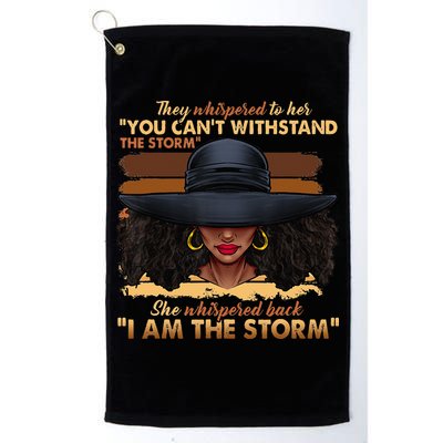 Black History Month African Woman Afro I Am The Storm Golf Towel