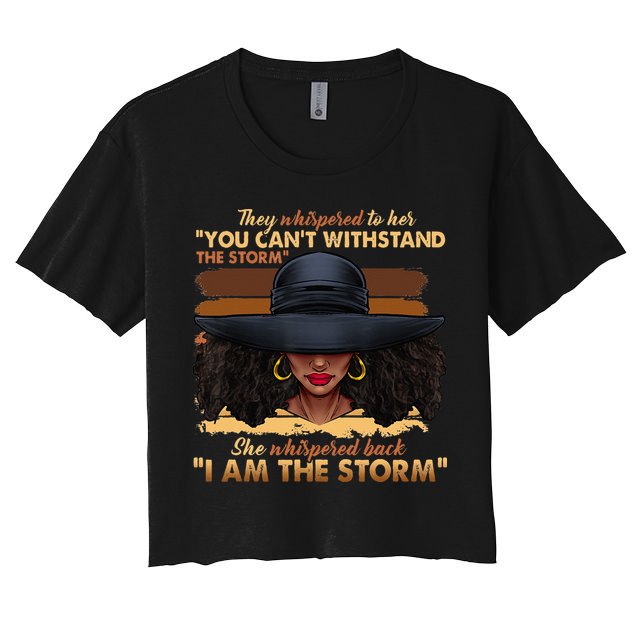 Black History Month African Woman Afro I Am The Storm Crop Top