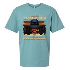 Black History Month African Woman Afro I Am The Storm Sueded Cloud Jersey T-Shirt